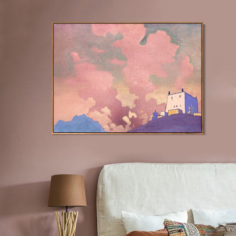 INVIN ART Framed Canvas Giclee Print Gompa, 1932 by Nicholas Roerich Wall Art Living Room Home Office Decorations