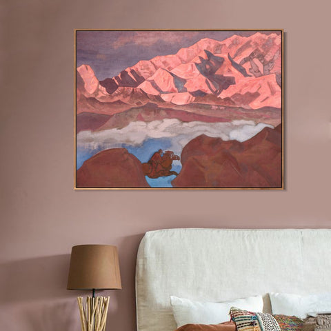 INVIN ART Framed Canvas Giclee Print He Who Hastens, 1924 by Nicholas Roerich Wall Art Living Room Home Office Decorations