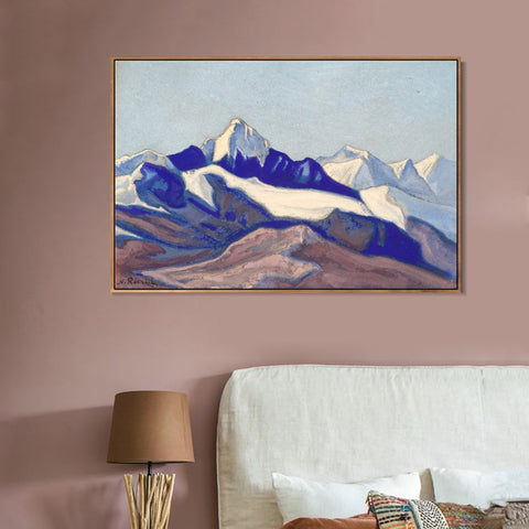 INVIN ART Framed Canvas Giclee Print Himalayas, 1945 by Nicholas Roerich Wall Art Living Room Home Office Decorations