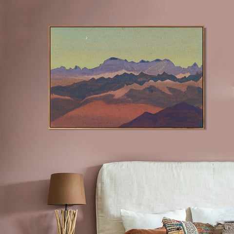 INVIN ART Framed Canvas Giclee Print Himalayas Nearly Sandahpu, 1936 by Nicholas Roerich Wall Art Living Room Home Office Decorations