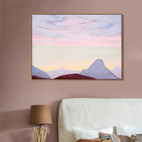 INVIN ART Framed Canvas Giclee Print Himalayas Study by Nicholas Roerich Wall Art Living Room Home Office Decorations