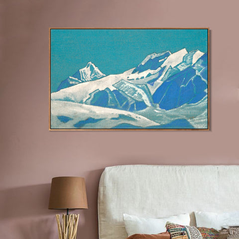 INVIN ART Framed Canvas Giclee Print Himalayas Study-1 by Nicholas Roerich Wall Art Living Room Home Office Decorations