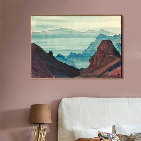 INVIN ART Framed Canvas Giclee Print Himalayas Study, 1934 by Nicholas Roerich Wall Art Living Room Home Office Decorations