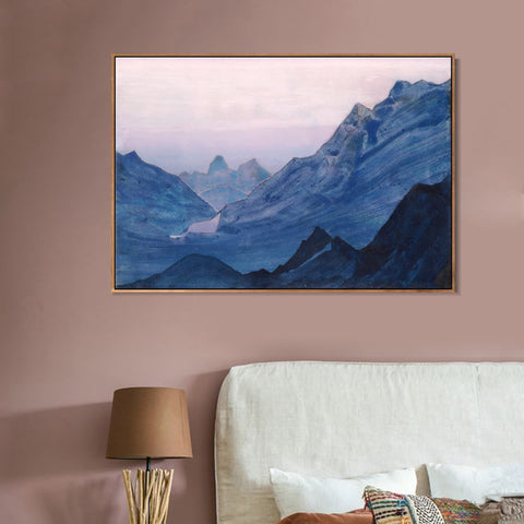 INVIN ART Framed Canvas Giclee Print Himalayas Study, 1934-1 by Nicholas Roerich Wall Art Living Room Home Office Decorations