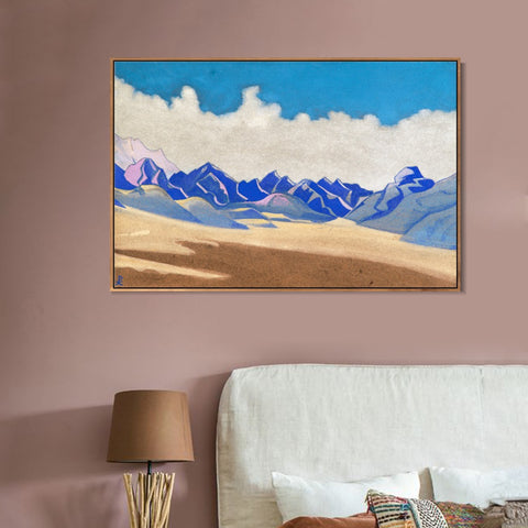 INVIN ART Framed Canvas Giclee Print Karakoram Way to Turkestan, 1936 by Nicholas Roerich Wall Art Living Room Home Office Decorations