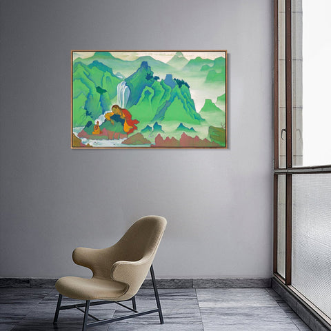 INVIN ART Framed Canvas Giclee Print Padmasambhava, 1924 by Nicholas Roerich Wall Art Living Room Home Office Decorations