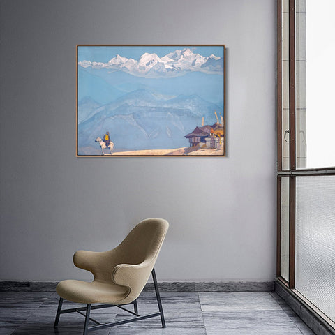 INVIN ART Framed Canvas Giclee Print Remember, 1924 by Nicholas Roerich Wall Art Living Room Home Office Decorations