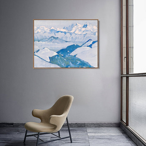 INVIN ART Framed Canvas Giclee Print Ridge of Everest, 1924 by Nicholas Roerich Wall Art Living Room Home Office Decorations