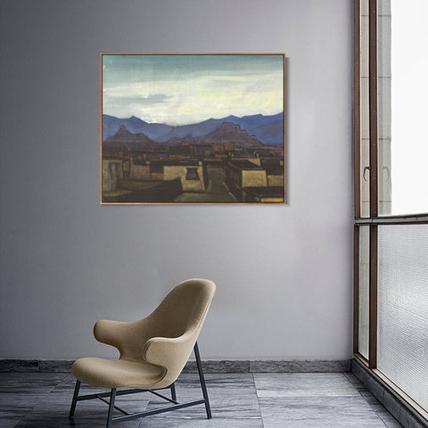 INVIN ART Framed Canvas Giclee Print ROERICH, NICHOLAS Dzong at Evening by Nicholas Roerich Wall Art Living Room Home Office Decorations