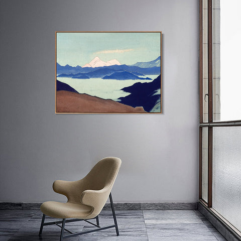 INVIN ART Framed Canvas Giclee Print Sared Himalayas, 1933 by Nicholas Roerich Wall Art Living Room Home Office Decorations