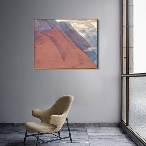 INVIN ART Framed Canvas Giclee Print Study of Mountains, 1931 by Nicholas Roerich Wall Art Living Room Home Office Decorations