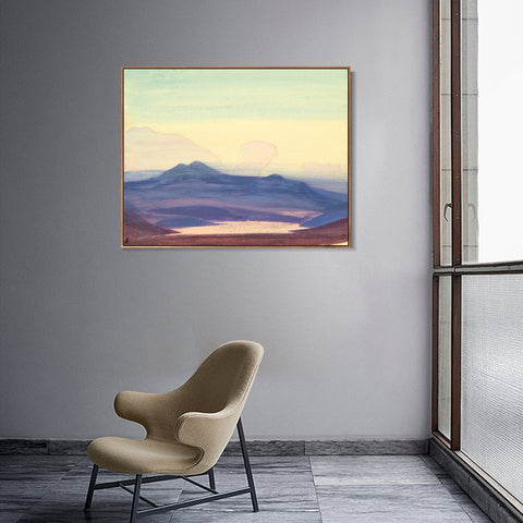 INVIN ART Framed Canvas Giclee Print Study of Mountains, 1931-1 by Nicholas Roerich Wall Art Living Room Home Office Decorations
