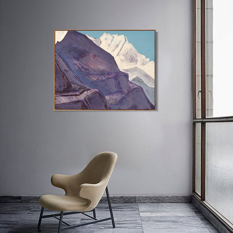 INVIN ART Framed Canvas Giclee Print Study of Mountains, 1933 by Nicholas Roerich Wall Art Living Room Home Office Decorations