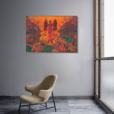 INVIN ART Framed Canvas Giclee Print The Last Angel, 1912 by Nicholas Roerich Wall Art Living Room Home Office Decorations