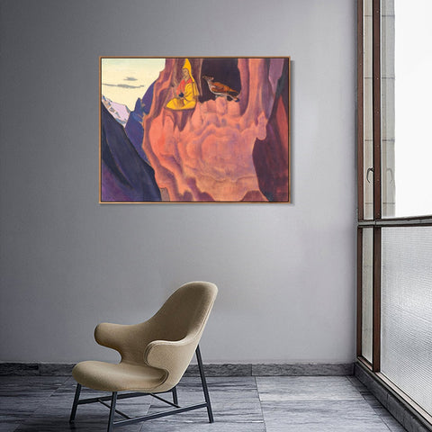 INVIN ART Framed Canvas Giclee Print Tidings of the Eagle, 1927 by Nicholas Roerich Wall Art Living Room Home Office Decorations