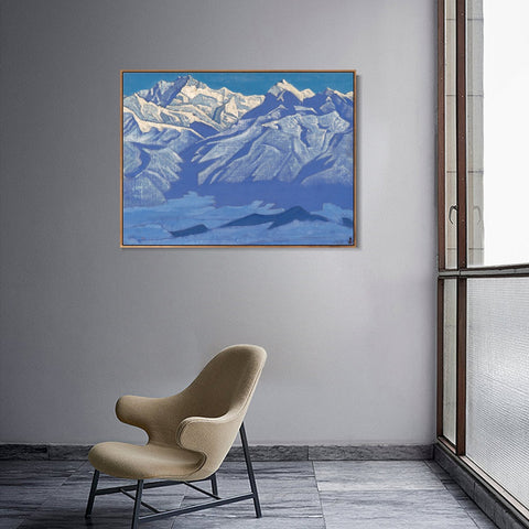 INVIN ART Framed Canvas Giclee Print All Ridge, 1924 by Nicholas Roerich Wall Art Living Room Home Office Decorations