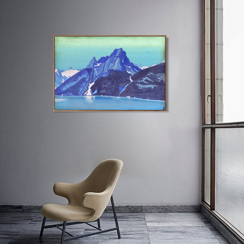 INVIN ART Framed Canvas Giclee Print Lake of the Nagas Kashmir, 1936 by Nicholas Roerich Wall Art Living Room Home Office Decorations