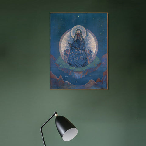 INVIN ART Framed Canvas Giclee Print Mother of the World, 1924 by Nicholas Roerich Wall Art Living Room Home Office Decorations