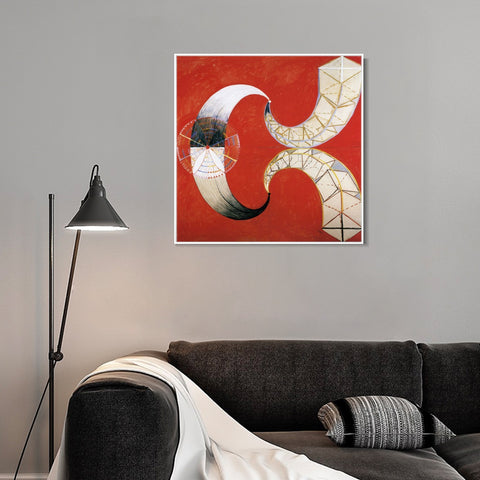 INVIN ART Framed Canvas Giclee Print Svanen Nr. 9, 1914 by Hilma Af Klint Wall Art Living Room Home Office Decorations