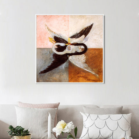INVIN ART Framed Canvas Giclee Print Svanen 1914 Old Master by Hilma Af Klint Wall Art Living Room Home Office Decorations