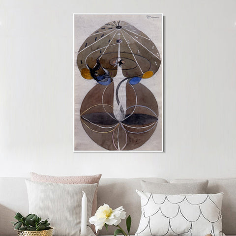 INVIN ART Framed Canvas No date Untitled 02 by Hilma Af Klint Wall Art Living Room Home Office Decorations