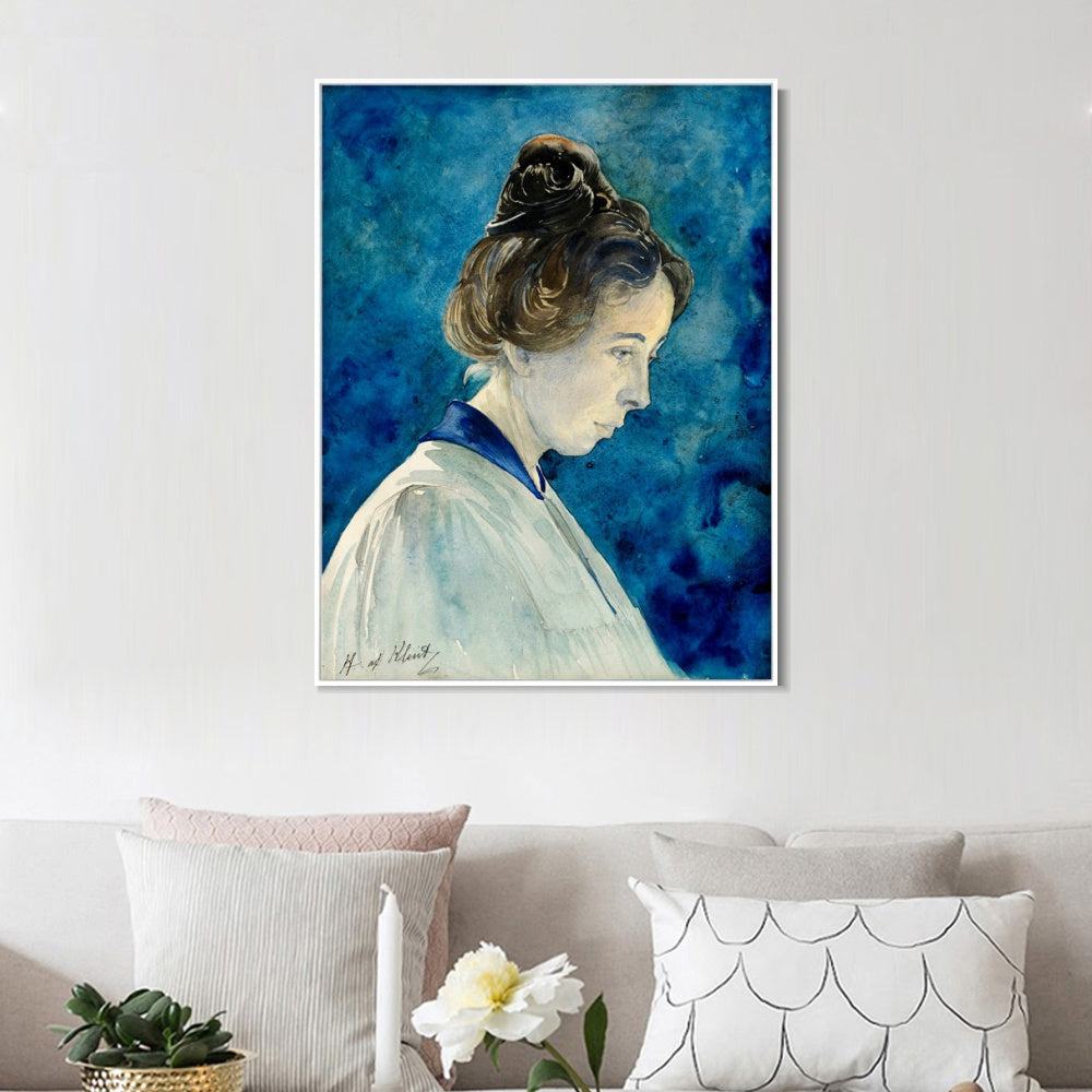 INVIN ART Framed Canvas Self-portrait by Hilma Af Klint Wall Art Living Room Home Office Decorations