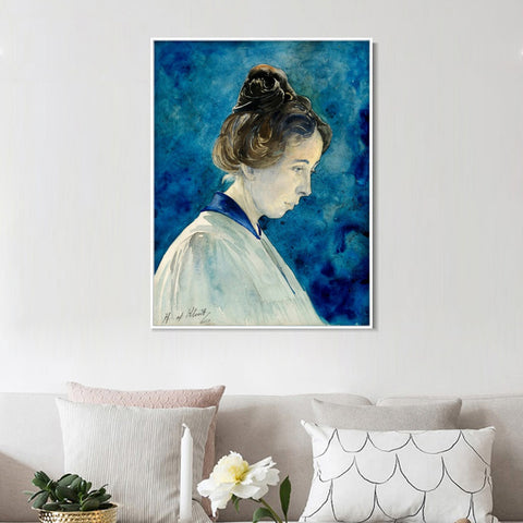 INVIN ART Framed Canvas Self-portrait by Hilma Af Klint Wall Art Living Room Home Office Decorations