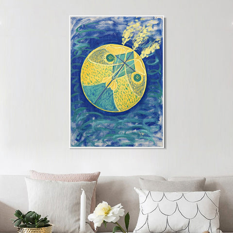 INVIN ART Framed Canvas Group i No.7 Primordial Chaos, 1907 by Hilma Af Klint Wall Art Living Room Home Office Decorations