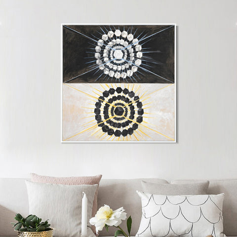 INVIN ART Framed Canvas Group ix Suw No 8 The Swan No.8 1915 by Hilma Af Klint Wall Art Living Room Home Office Decorations