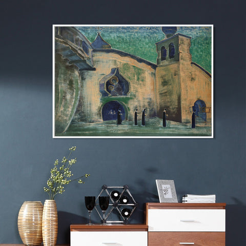 INVIN ART Framed Canvas Giclee Print We Bring the Light-1922 by Nicholas Roerich Wall Art Living Room Home Office Decorations