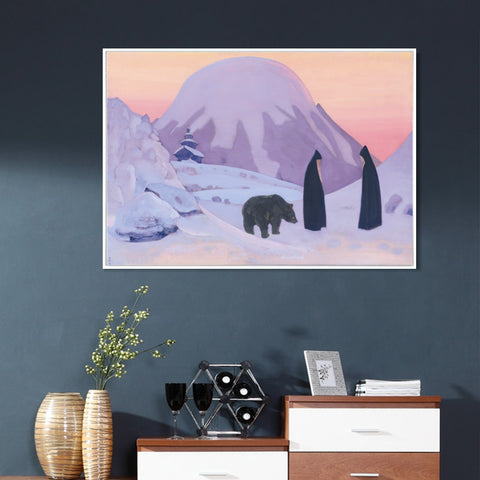 INVIN ART Framed Canvas Giclee Print We not Afraid-1922 by Nicholas Roerich Wall Art Living Room Home Office Decorations