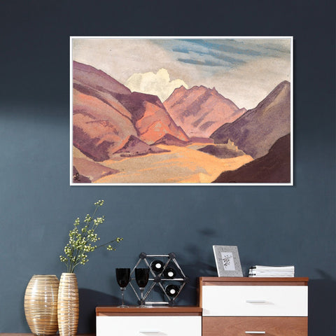 INVIN ART Framed Canvas Giclee Print Baltistan the Border with Ladakh-1936 by Nicholas Roerich Wall Art Living Room Home Office Decorations