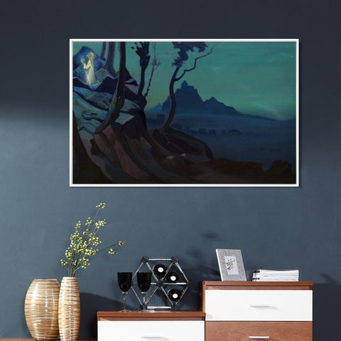 INVIN ART Framed Canvas Giclee Print Chalice of Christ 1925 by Nicholas Roerich Wall Art Living Room Home Office Decorations