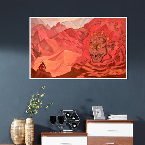 INVIN ART Framed Canvas Giclee Print Dorje the Daring One, 1925 by Nicholas Roerich Wall Art Living Room Home Office Decorations
