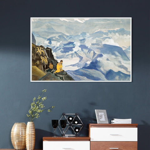 INVIN ART Framed Canvas Giclee Print Drops of Life, 1924 by Nicholas Roerich Wall Art Living Room Home Office Decorations