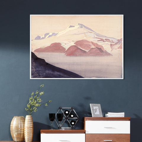 INVIN ART Framed Canvas Giclee Print Elbrus Caucasus, 1933 by Nicholas Roerich Wall Art Living Room Home Office Decorations