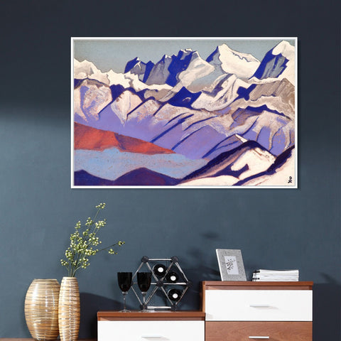 INVIN ART Framed Canvas Giclee Print Everest, 1936 by Nicholas Roerich Wall Art Living Room Home Office Decorations