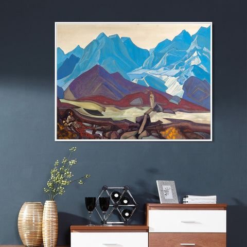 INVIN ART Framed Canvas Giclee Print from Beyond by Nicholas Roerich Wall Art Living Room Home Office Decorations