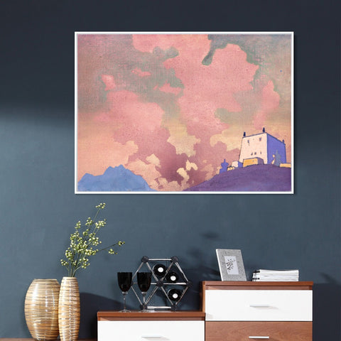 INVIN ART Framed Canvas Giclee Print Gompa, 1932 by Nicholas Roerich Wall Art Living Room Home Office Decorations