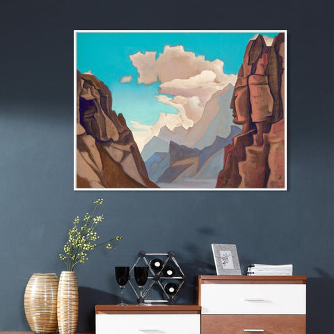 INVIN ART Framed Canvas Giclee Print Great Spirit of Himalayas, 1934 by Nicholas Roerich Wall Art Living Room Home Office Decorations