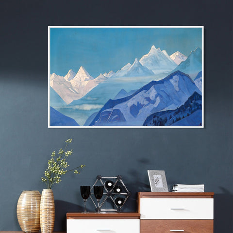 INVIN ART Framed Canvas Giclee Print Guru Guri Dhar, 1931 by Nicholas Roerich Wall Art Living Room Home Office Decorations