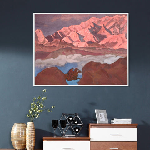 INVIN ART Framed Canvas Giclee Print He Who Hastens, 1924 by Nicholas Roerich Wall Art Living Room Home Office Decorations