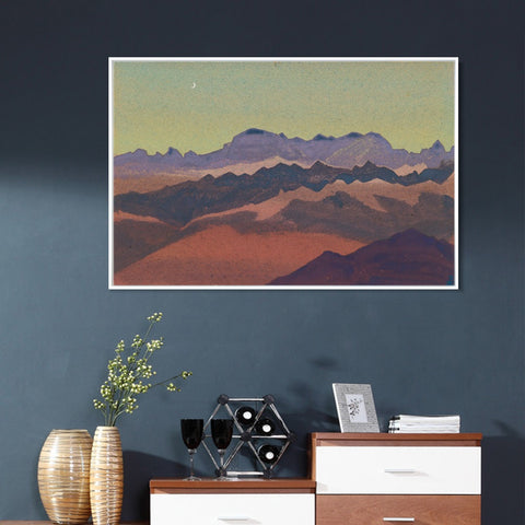 INVIN ART Framed Canvas Giclee Print Himalayas Nearly Sandahpu, 1936 by Nicholas Roerich Wall Art Living Room Home Office Decorations