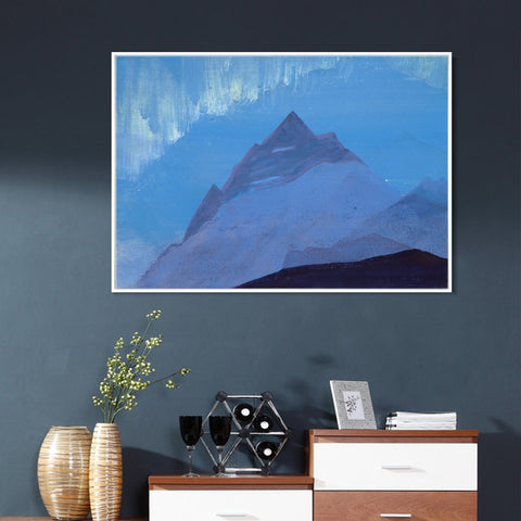 INVIN ART Framed Canvas Giclee Print Himalayas Rain, 1933 by Nicholas Roerich Wall Art Living Room Home Office Decorations