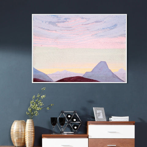 INVIN ART Framed Canvas Giclee Print Himalayas Study by Nicholas Roerich Wall Art Living Room Home Office Decorations