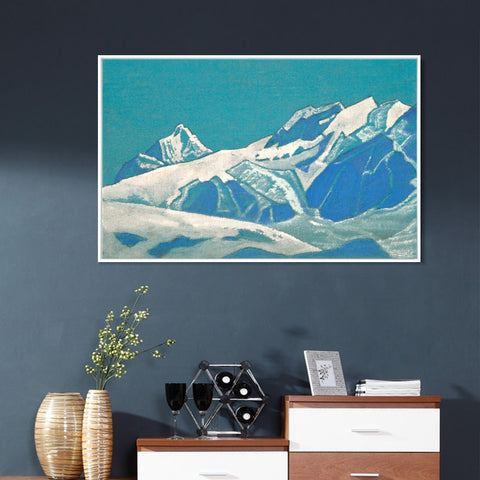 INVIN ART Framed Canvas Giclee Print Himalayas Study-1 by Nicholas Roerich Wall Art Living Room Home Office Decorations
