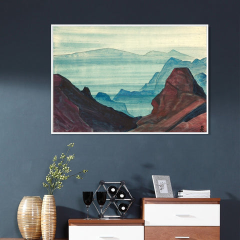 INVIN ART Framed Canvas Giclee Print Himalayas Study, 1934 by Nicholas Roerich Wall Art Living Room Home Office Decorations