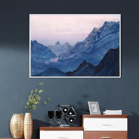 INVIN ART Framed Canvas Giclee Print Himalayas Study, 1934-1 by Nicholas Roerich Wall Art Living Room Home Office Decorations