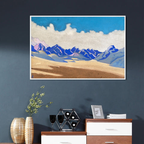 INVIN ART Framed Canvas Giclee Print Karakoram Way to Turkestan, 1936 by Nicholas Roerich Wall Art Living Room Home Office Decorations