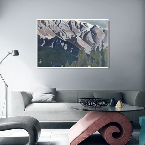 INVIN ART Framed Canvas Giclee Print Pir Panjal, 1925 by Nicholas Roerich Wall Art Living Room Home Office Decorations